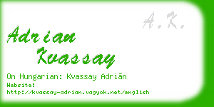 adrian kvassay business card